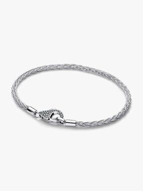 Pandora Pav�� Clasp Foxtail Chain Charm Bracelet